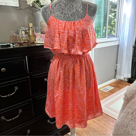 Lilly Pulitzer x Target Jungle Orange Strapless Ruffle Dress Size S NWT - Picture 4 of 15